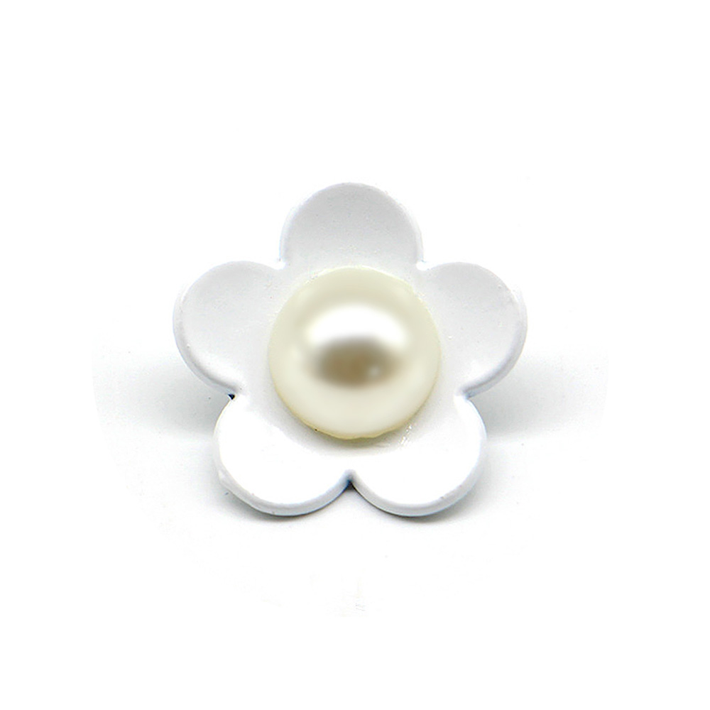 Craftisum Cute White Flower Shank Sewing Buttons 20 Pcs - 25mm, 1"