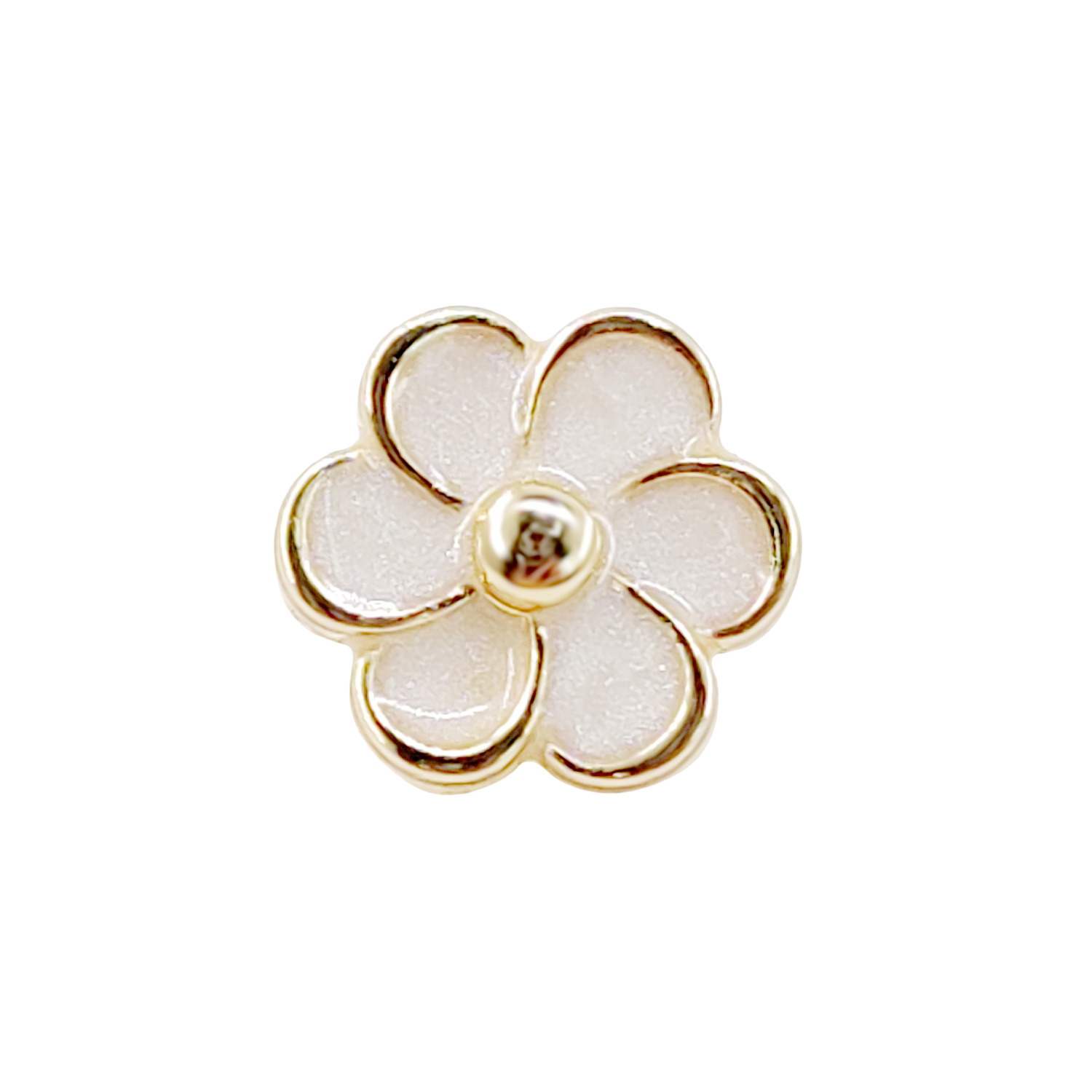 Craftisum Enamel Golden Plum Flower Shank Sewing Buttons 20 Pcs - 11.5mm, 15/32"