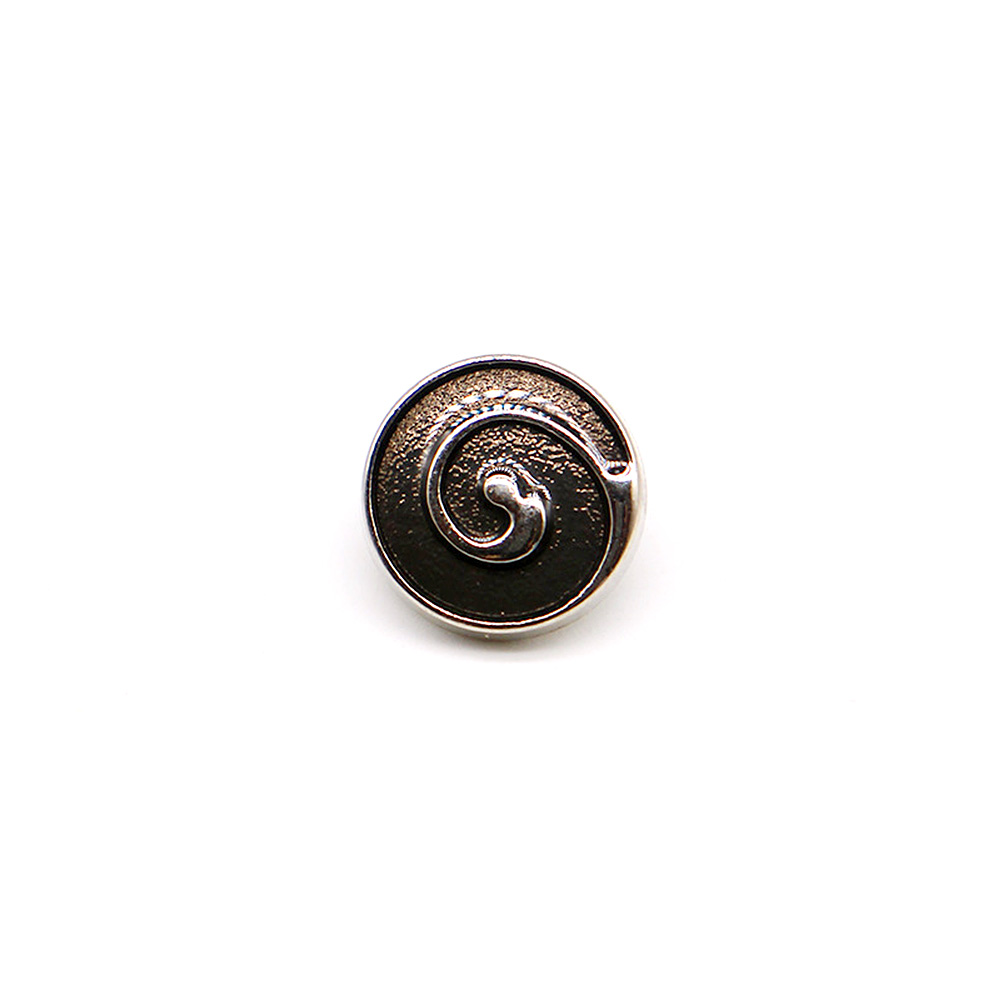 Craftisum Decorative Enamel Silver Swirl Sewing Shank Buttons 20 Pcs - 10mm, 13/32"