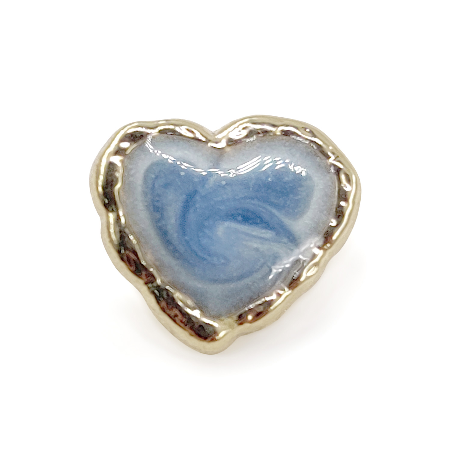 Craftisum Heart Shape Blue Enamel Sewing Shank Buttons 20 Pcs - 12.5mm, 1/2"