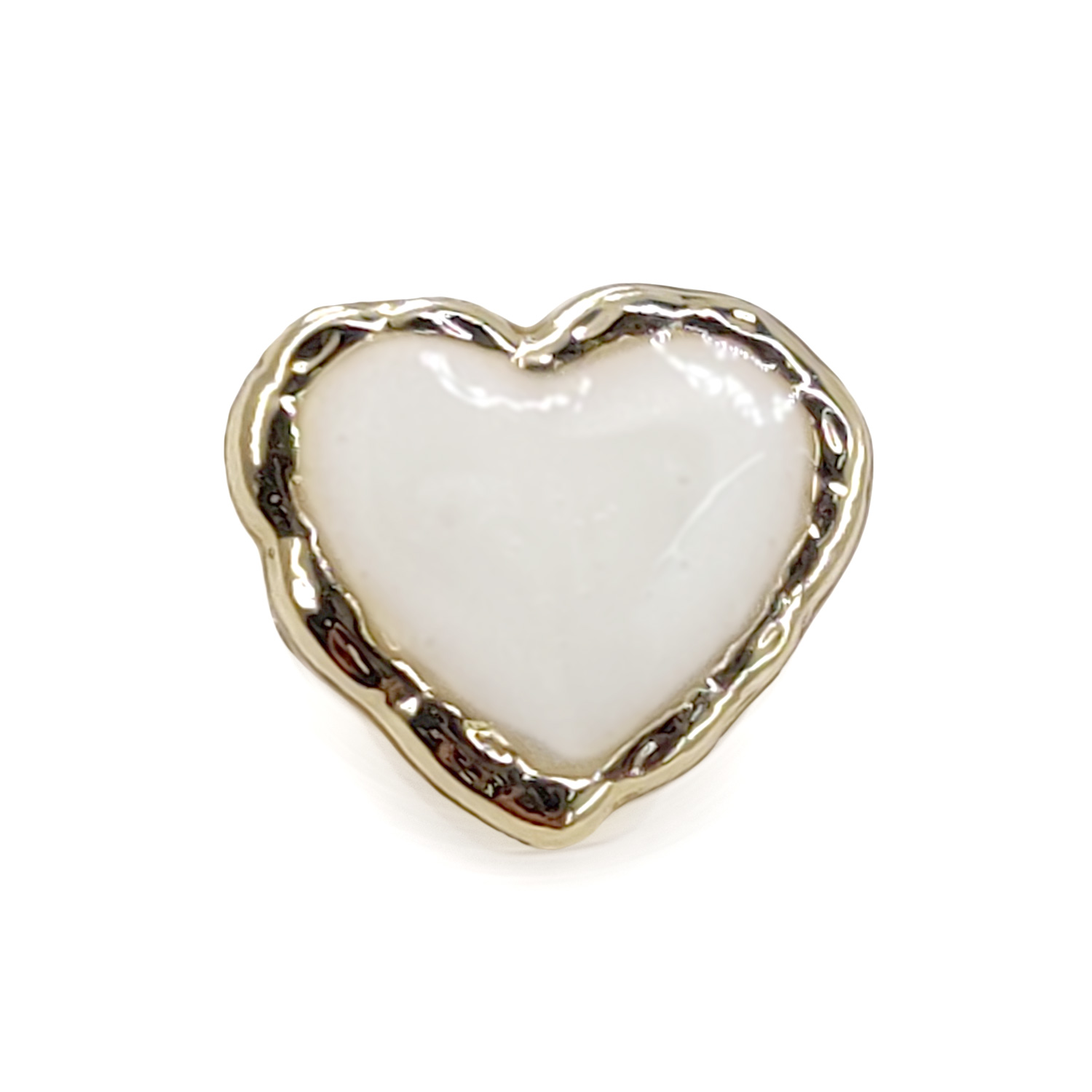 Craftisum Heart Shape White Enamel Sewing Shank Buttons 20 Pcs - 12.5mm, 1/2"