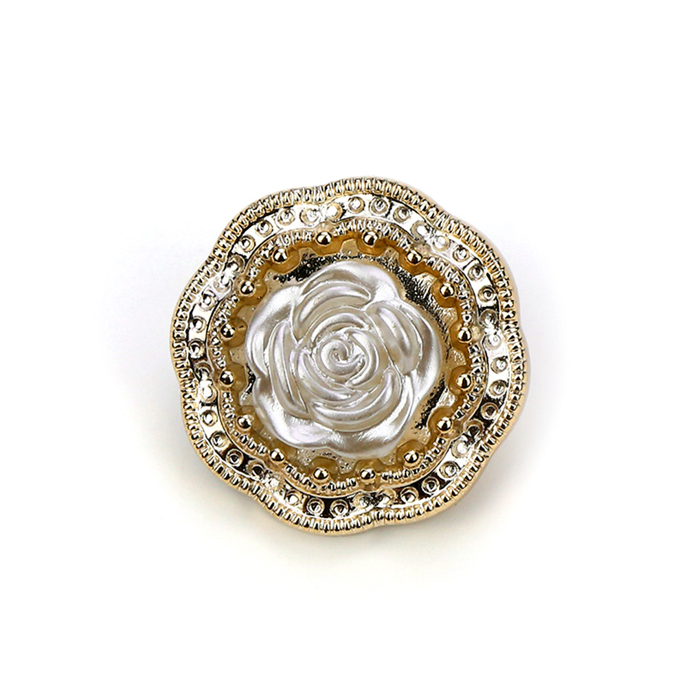 Craftisum Vintage Royal Rose Electroplated Plastic Sewing Buttons 50 Pcs - 18mm, 23/32"