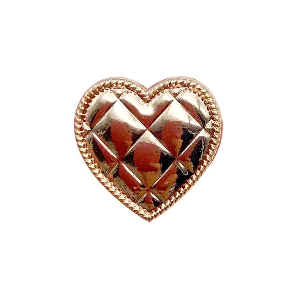 Craftisum Vintage Heart Shape Golden Electroplated Metal Sewing Shank Buttons 20 Pcs - 20mm, 3/4"