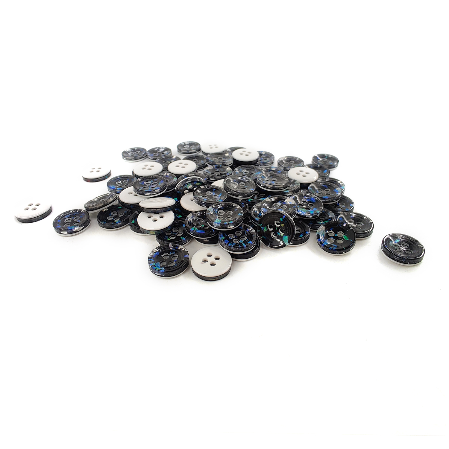 Craftisum Clear Resin Embed Shell Fragments Flat Shirt Sewing Buttons 50 Pcs - 11.5mm, 15/32"