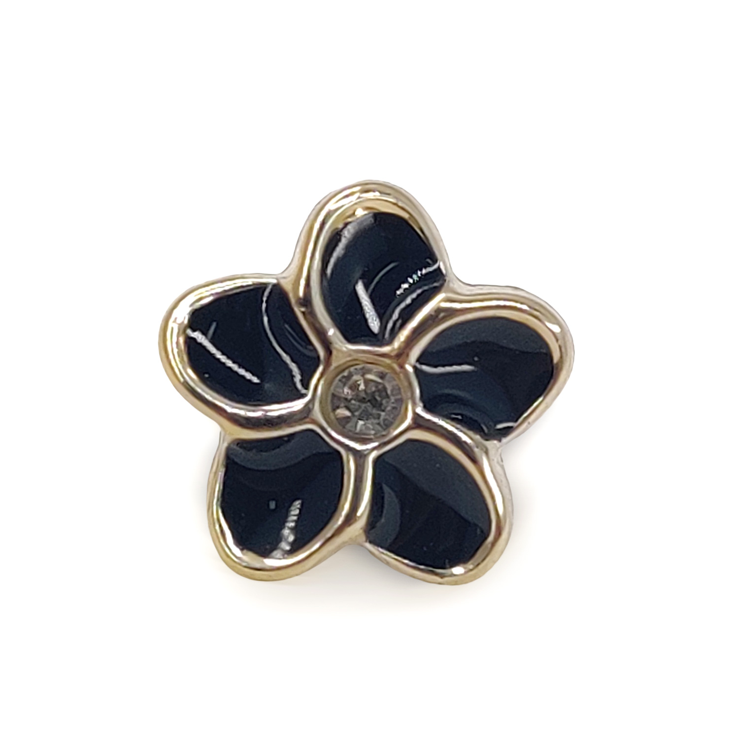 Craftisum Black Cherry Flower Enamel Electroplated Pvc Sewing Shank Buttons 20 Pcs - 10mm, 13/32"