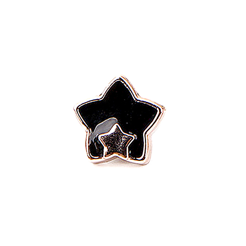 Craftisum Black Double Star Enamel Electroplated Pvc Sewing Shank Buttons 20 Pcs - 10mm, 13/32"