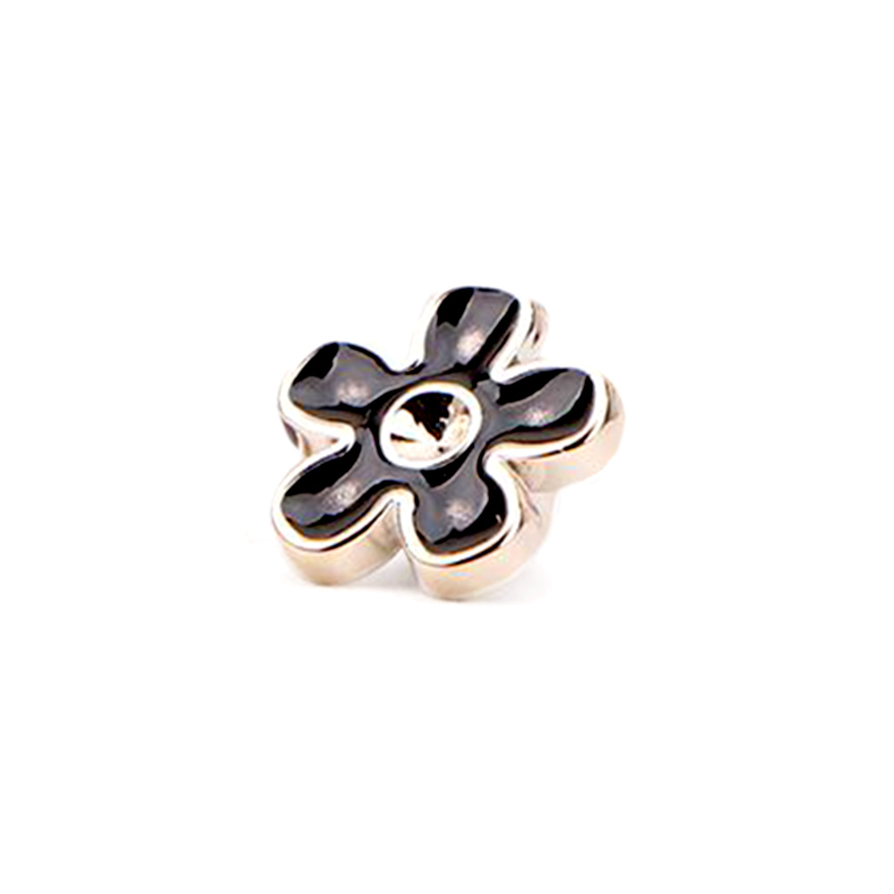 Craftisum Black Daisy Enamel Electroplated Pvc Sewing Shank Buttons 20 Pcs - 10mm, 13/32"