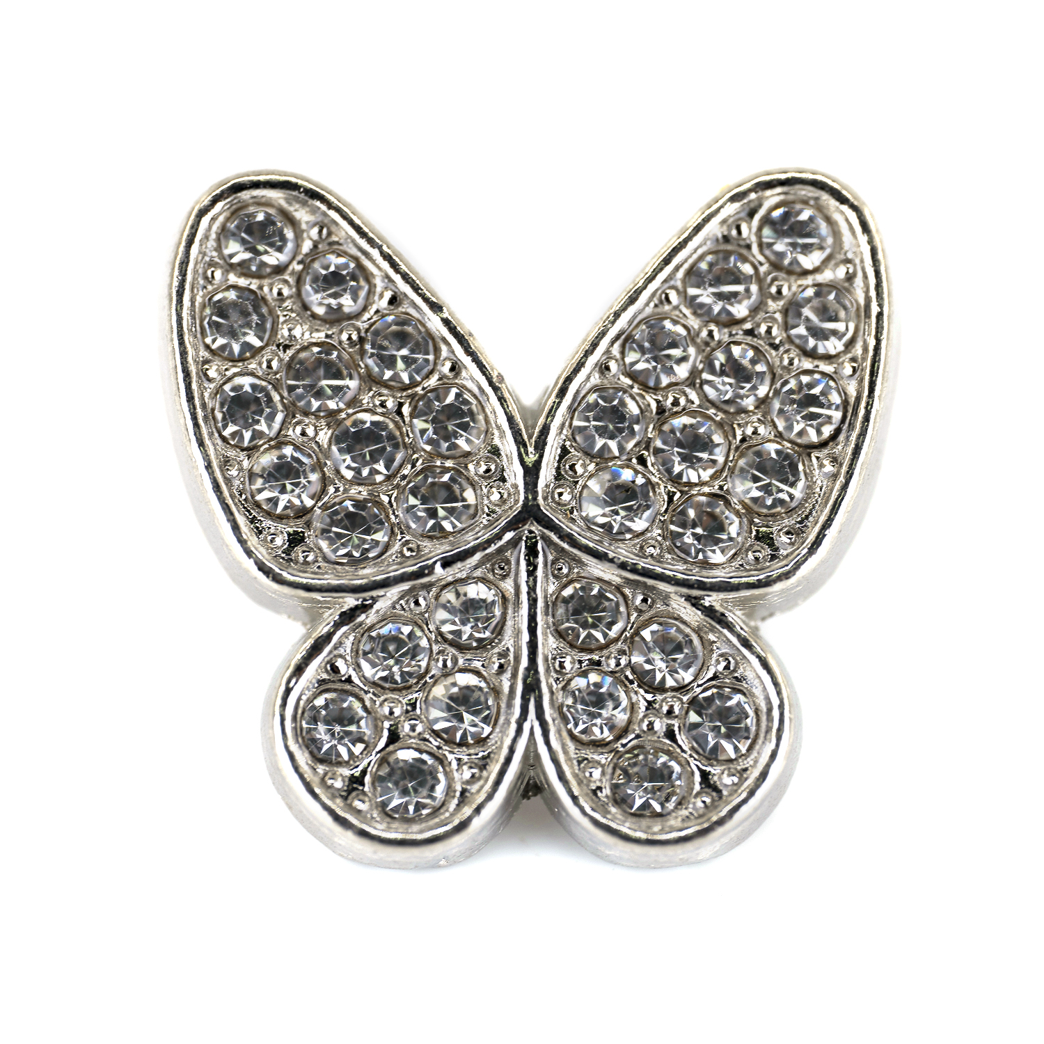 Craftisum Rhinestone Wings Butterfly Metal Base Sewing Shank Buttons 20 Pcs - 15mm, 5/8"