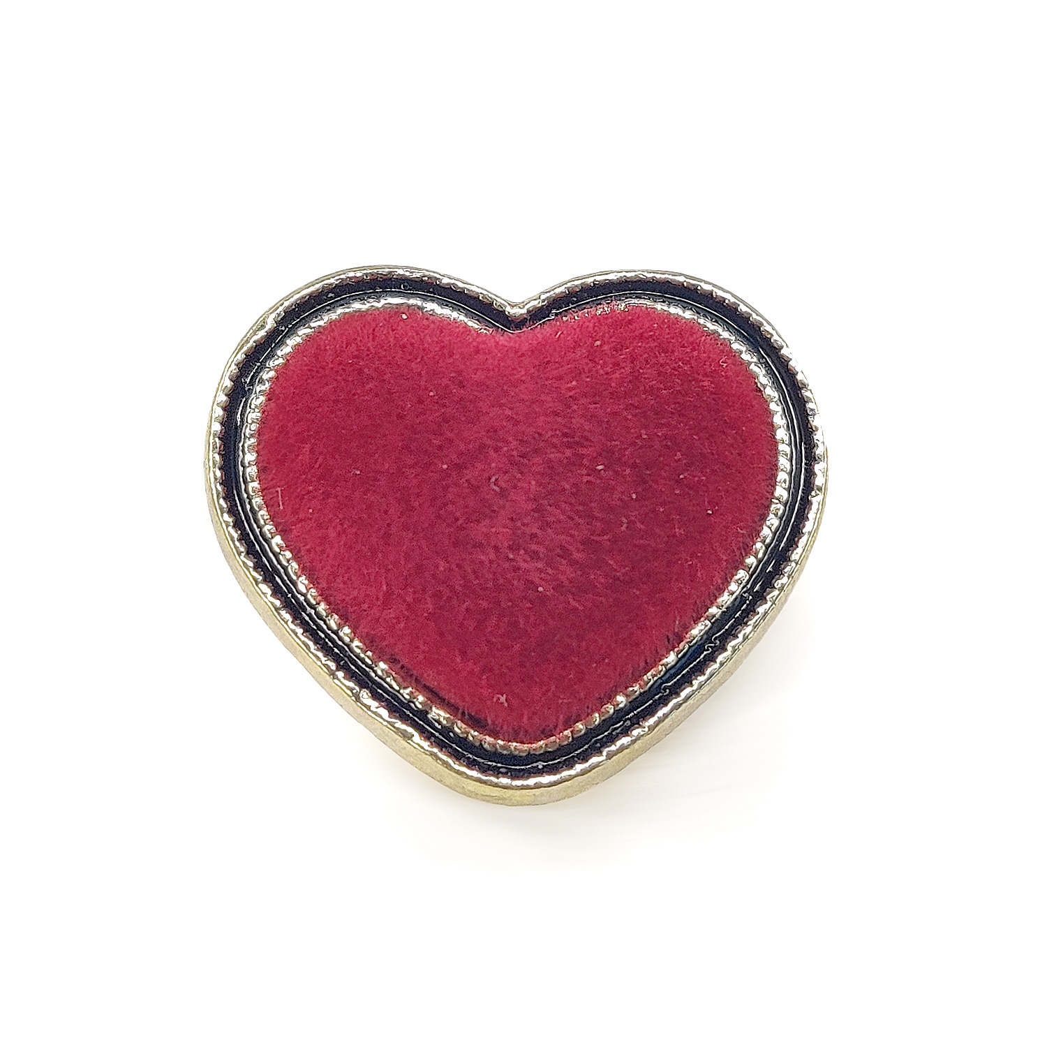 Craftisum Red Velvet Heart Metal Base Sewing Shank Buttons 20 Pcs - 18mm, 23/32"