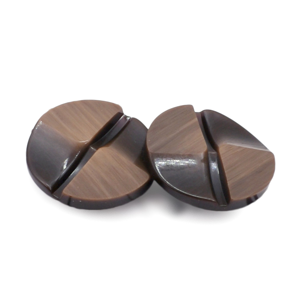 Craftisum 20 pcs Asymmetric Wave Brushed Coffee Resin Flat Sewing Buttons for Coats -28mm -11/10"