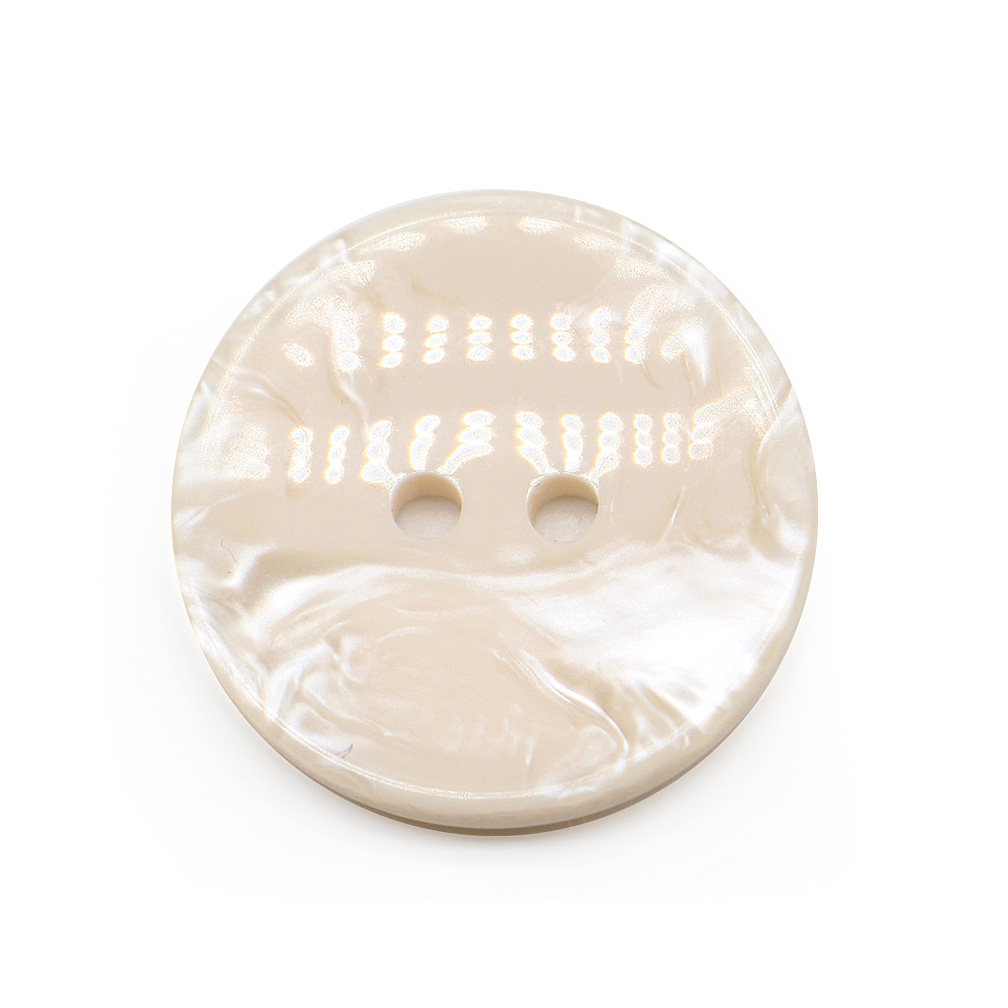 Craftisum 20 pcs Bright And Reflective 2 Holes Beige Marbling Resin Flat Sewing Coat Buttons -25mm -1"