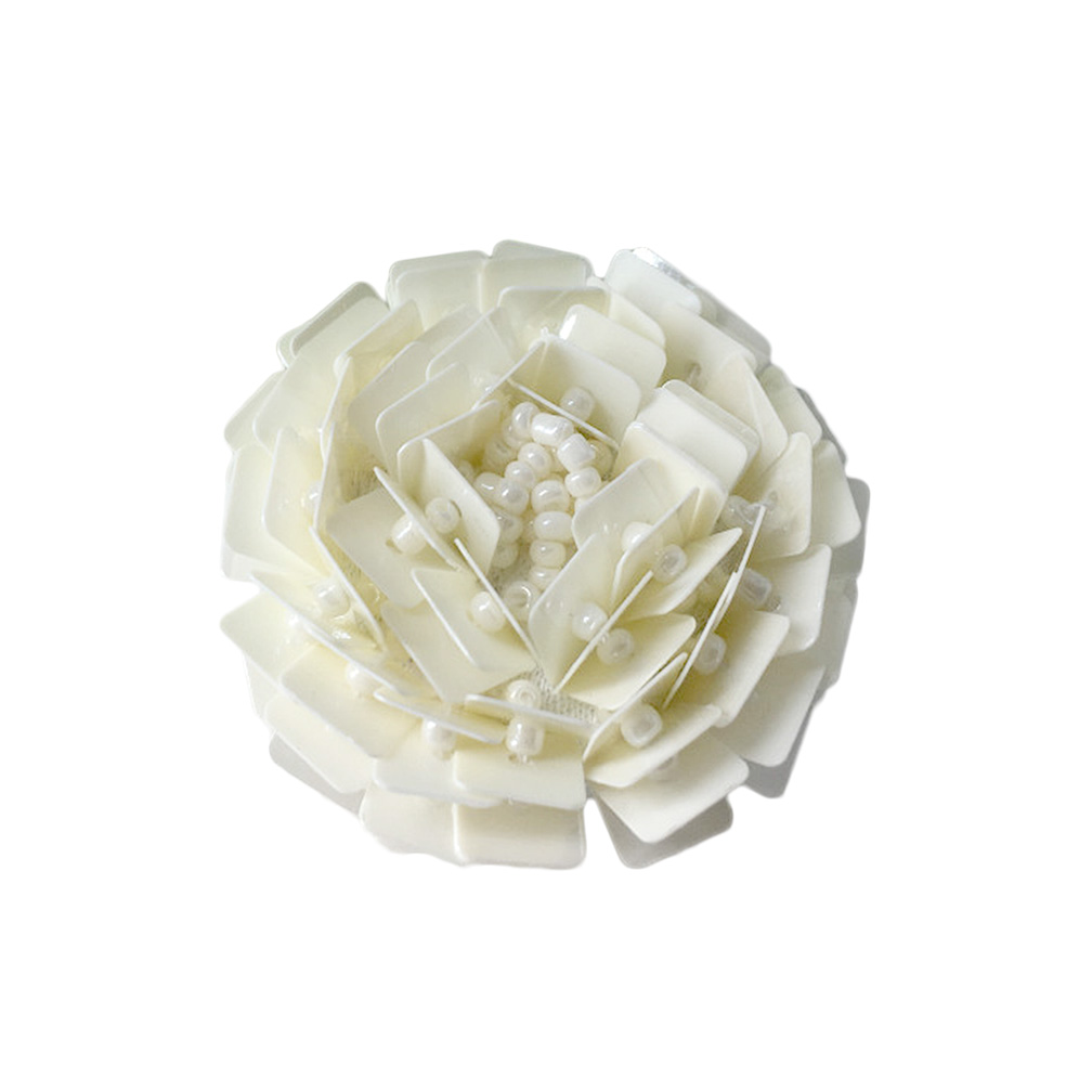 Craftisum 10 pcs White Camellia Handcraft Beads Sewing Shank Coat Buttons -32mm -11/4"