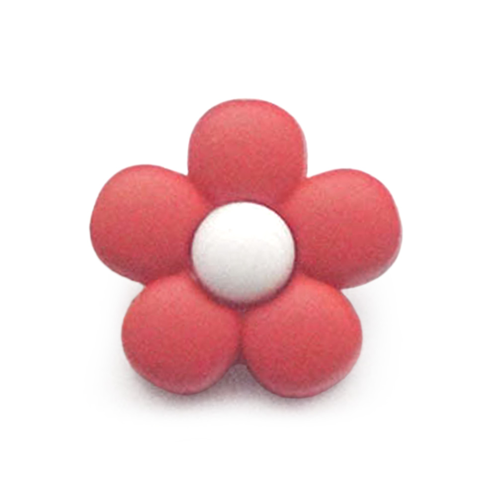 Craftisum 20 pcs Cute Resin Little Red Flowers with Shank Sewing Coat Buttons -18mm -11/16"