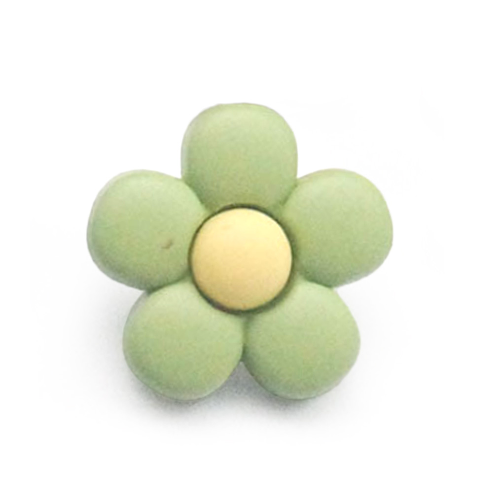 Craftisum 20 pcs Cute Resin Little Green Flowers with Shank Sewing Coat Buttons -18mm -11/16"