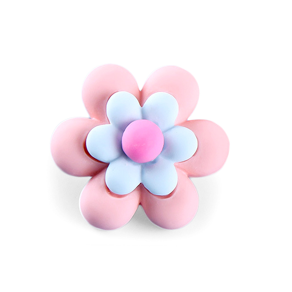 Craftisum 20 pcs Cute Pink Resin Six Petals Flower Sewing Coat Buttons with Loop -20mm -13/16"