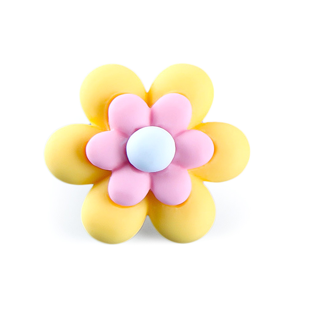 Craftisum 20 pcs Cute Yellow Resin Six Petals Flower Sewing Coat Buttons with Loop -20mm -13/16"