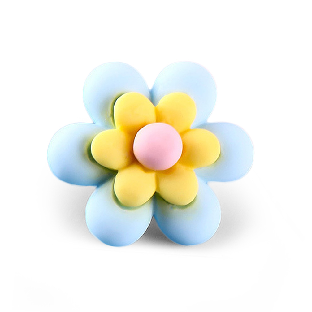 Craftisum 20 pcs Cute Blue Resin Six Petals Flower Sewing Coat Buttons with Loop -20mm -13/16"