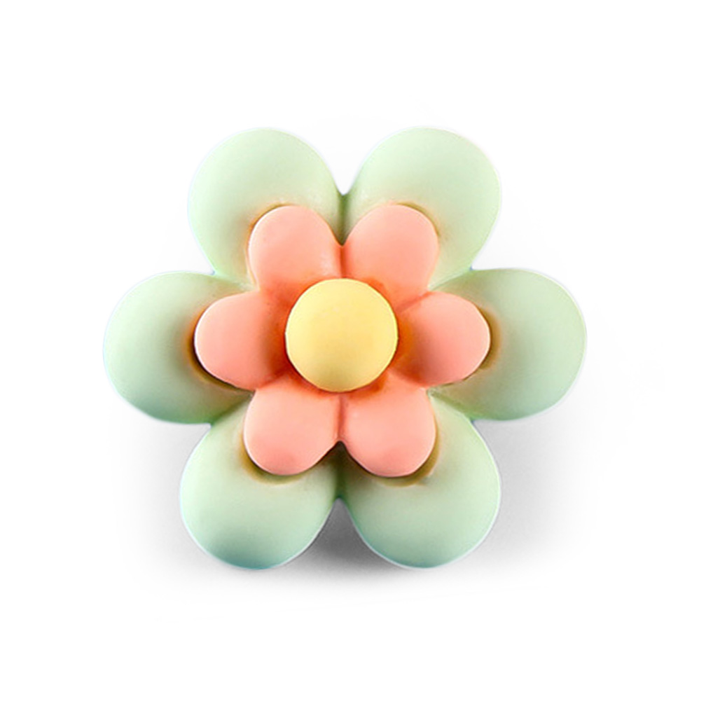 Craftisum 20 pcs Cute Green Resin Six Petals Flower Sewing Coat Buttons with Loop -20mm -13/16"