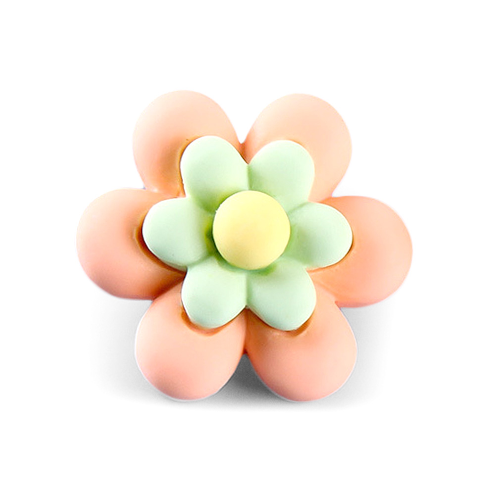 Craftisum 20 pcs Cute Orange Resin Six Petals Flower Sewing Coat Buttons with Loop -20mm -13/16"