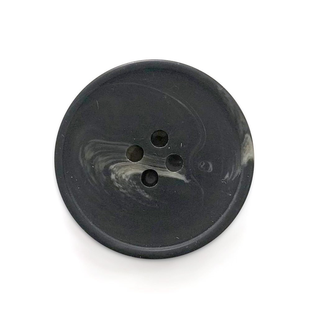 Craftisum 20 pcs Black Resin Marbling Pattern 4 Holes Flat Sewing Coat Buttons -25mm -1"