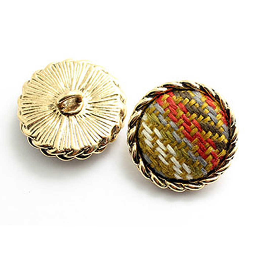 Craftisum 20 pcs Mixed Color Burlap Covered Metal Shank Sewing Buttons for Coats -25mm -1"