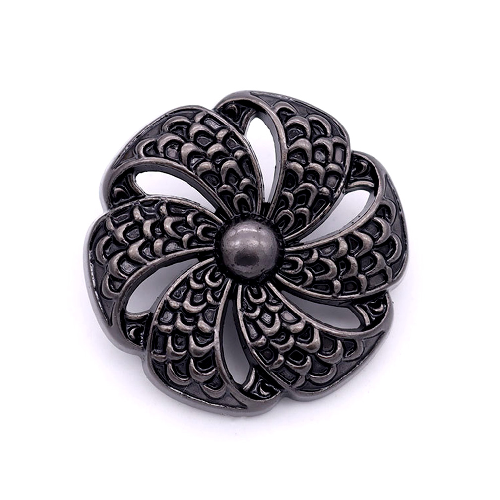 Craftisum 20 pcs Vintage Hollow Scale Pattern Black Metal Shank Sewing Coat Buttons -25mm -1"