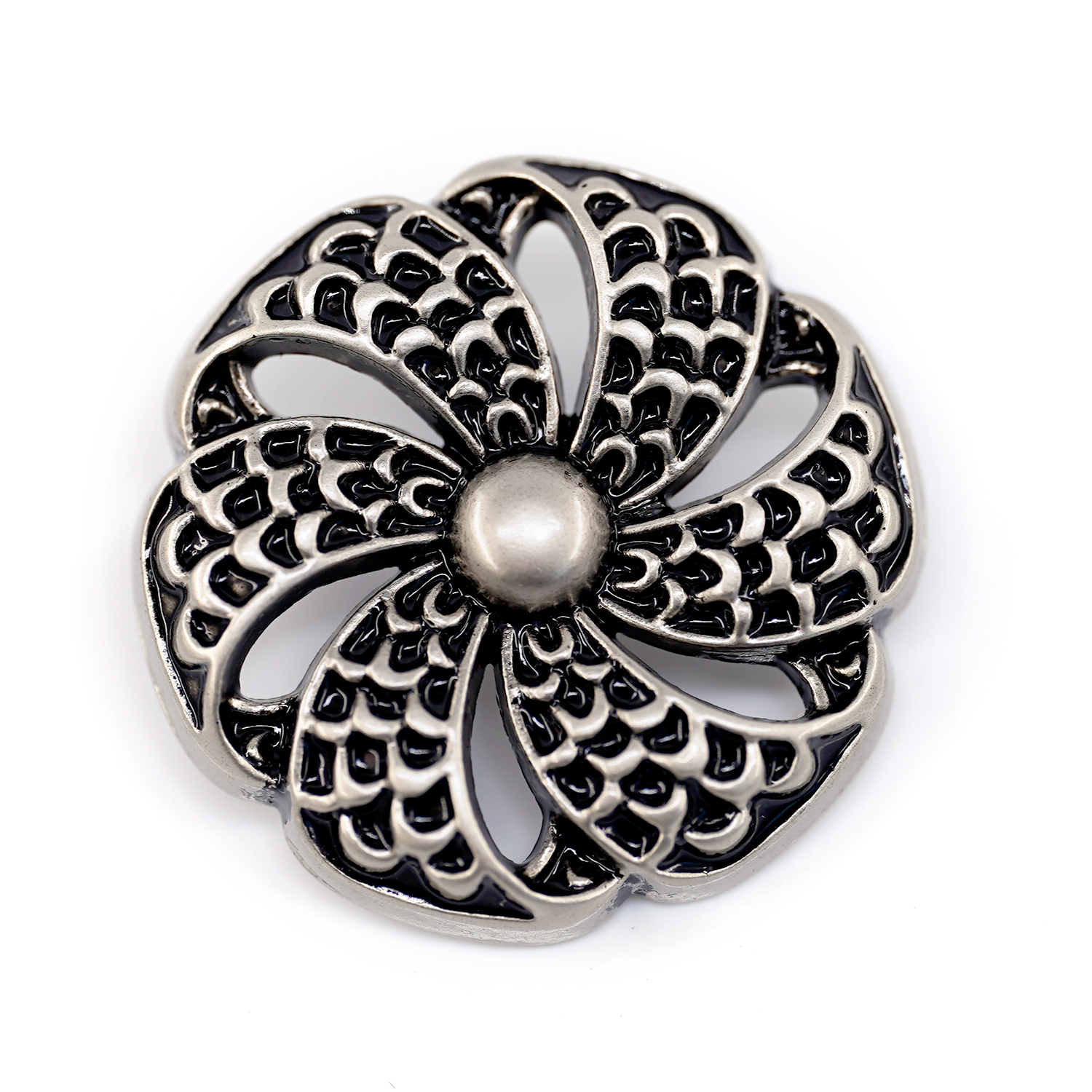 Carved Flower Pattern - Dark Antique Silver Shank Buttons 25mm / 1 –  Little Barn Studio