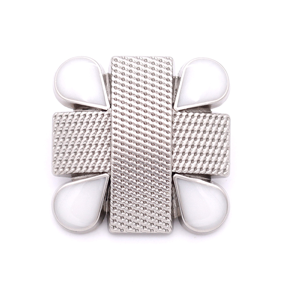 Craftisum 20 pcs Silver Metal Cross with White Enamel Drops Sewing Shank Buttons for Coats -23mm -7/8"