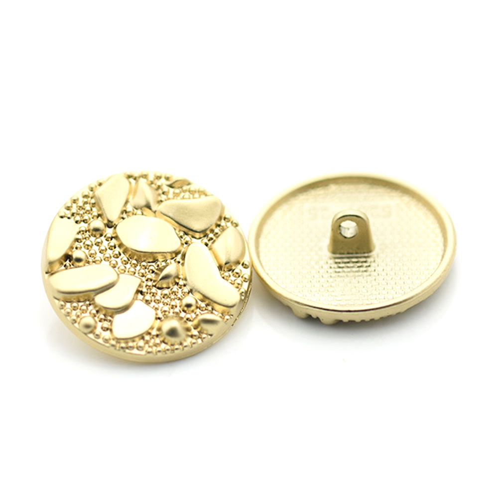 Craftisum 20 pcs Golden Diecast Gravel Texture Sewing Metal Shank Coat Buttons -25mm -1"