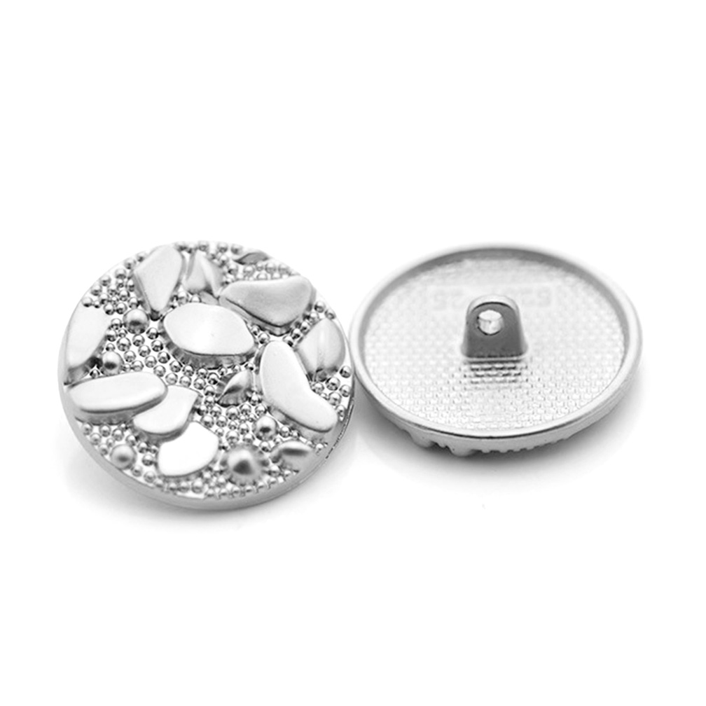 Craftisum 20 pcs Silver Diecast Gravel Texture Sewing Metal Shank Coat Buttons -25mm -1"