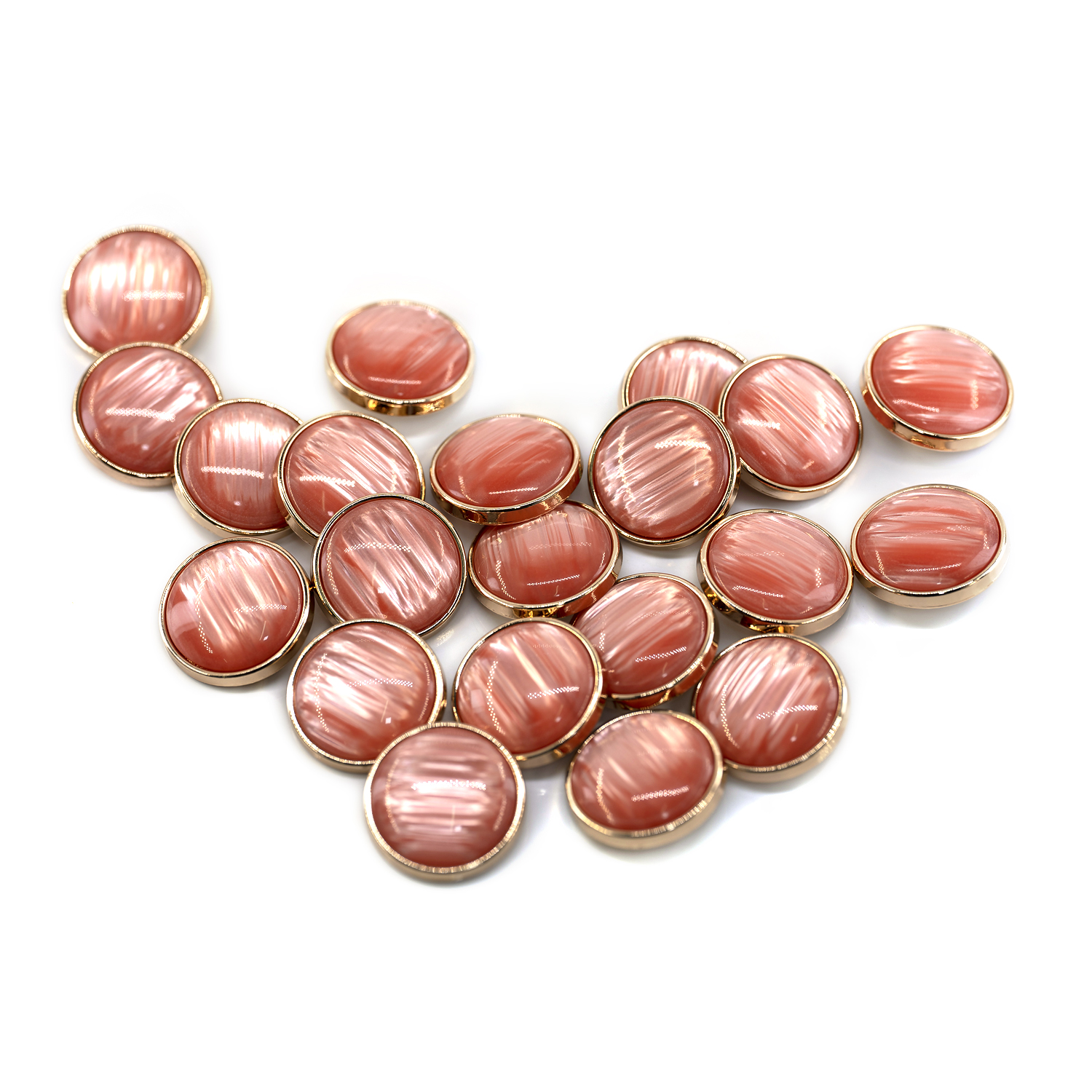 Craftisum 20 pcs Translucent Brushed Pink Resin Layer Sewing Metal Shank Coat Buttons -25mm -1"