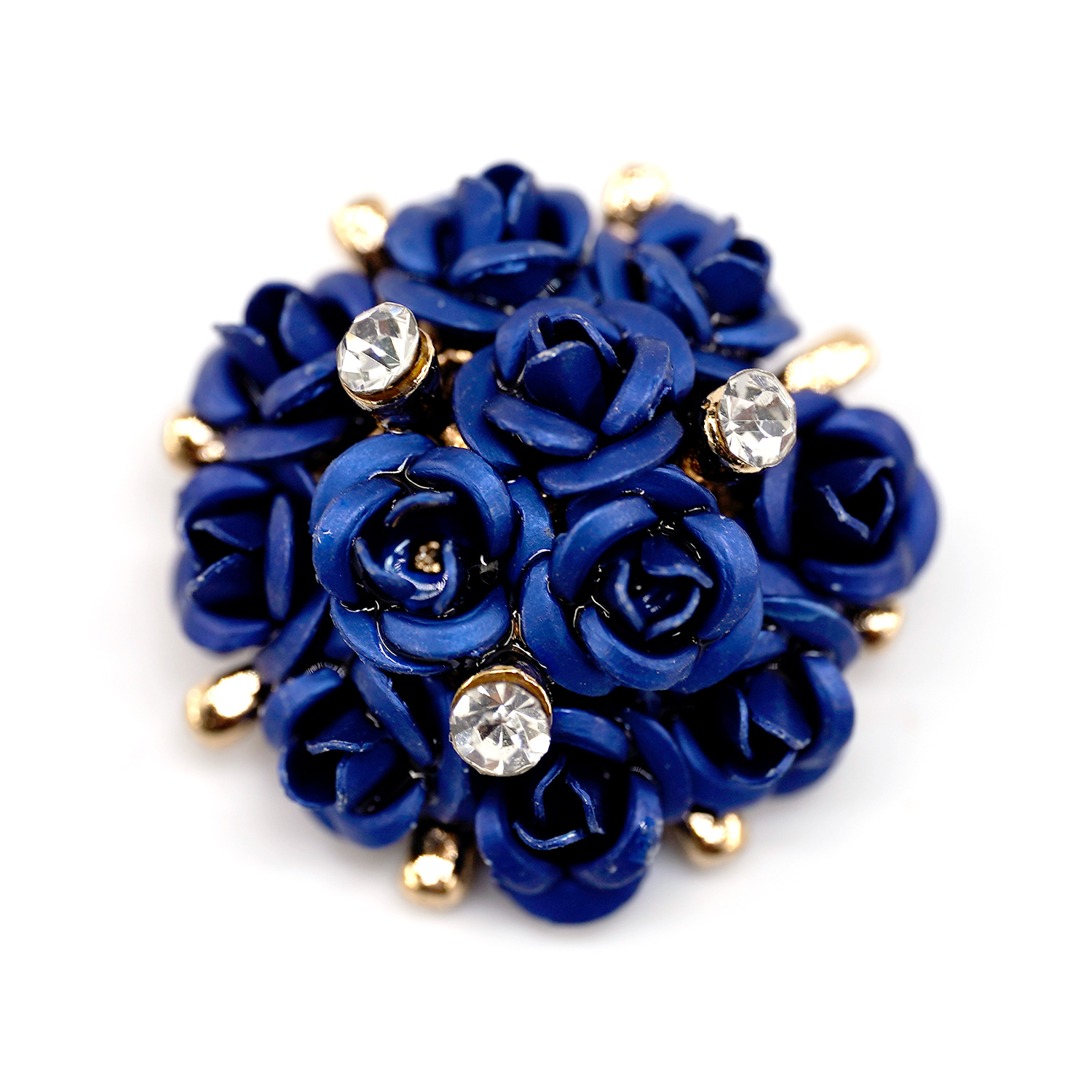 Craftisum 20 pcs Blue Metal Rose Bouquet with Shank Sewing Coat Buttons -20mm -13/16"