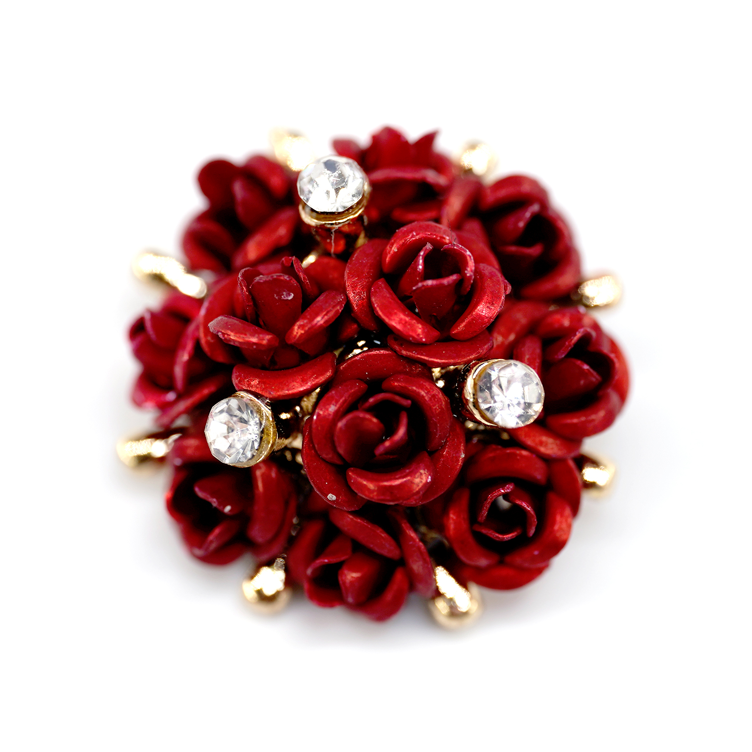 Craftisum 20 pcs Red Metal Rose Bouquet with Shank Sewing Coat Buttons -20mm -13/16"