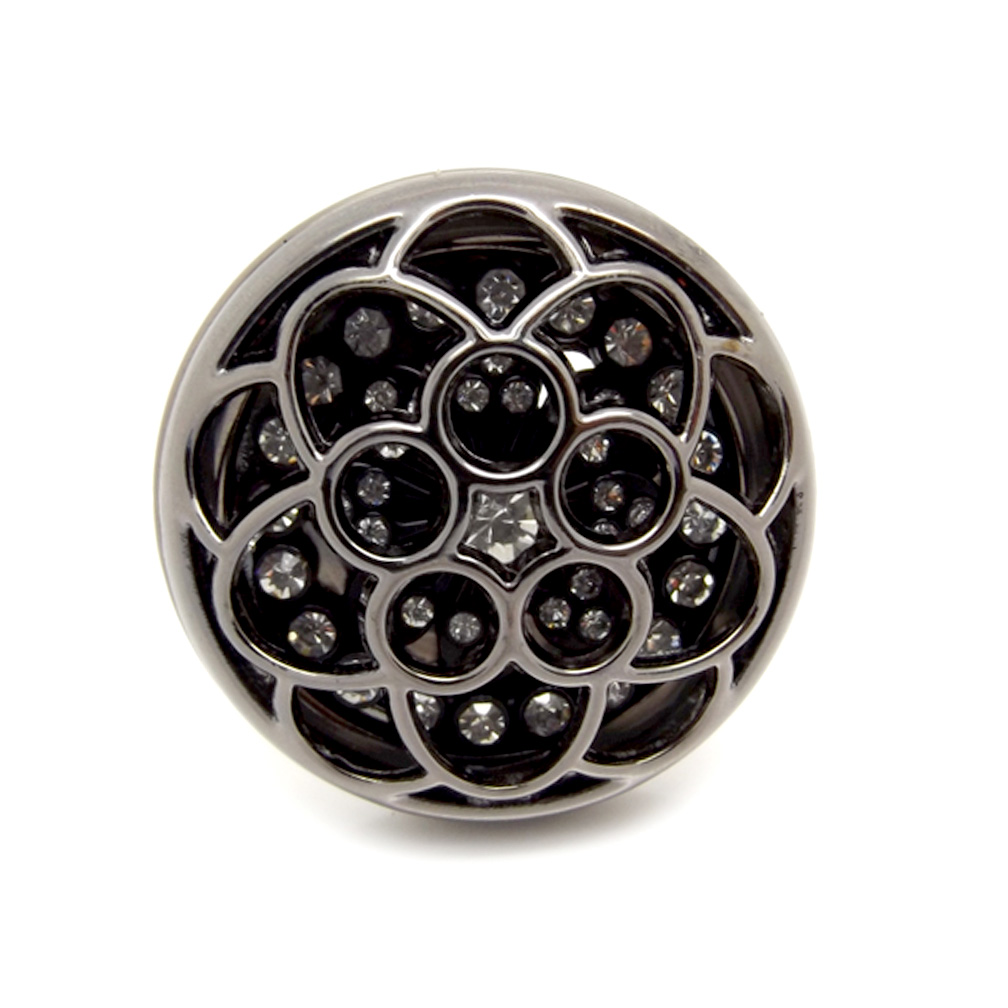  Black Rhinestone Buttons for Crafts Flat Back 10