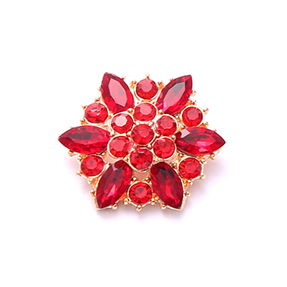Craftisum 10 pcs Red Snowflake Rhinestone Metal Sewing Shank Buttons for Coats -29mm -11/10"