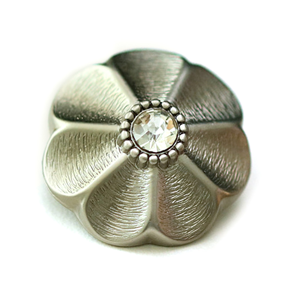 Craftisum 20 pcs Silver Diecast Metal Flower Sewing Shank Buttons for Coats -25mm -1"