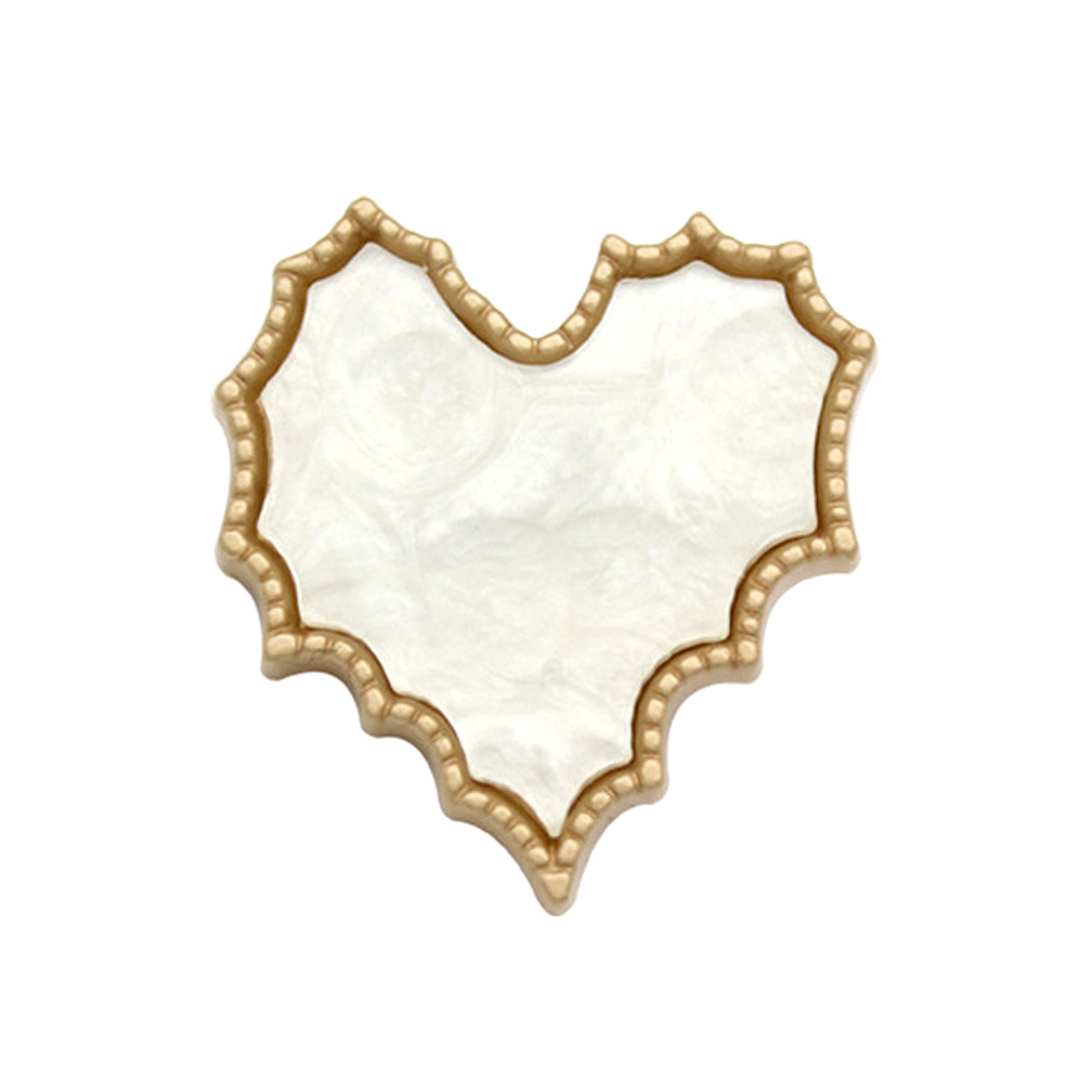 Craftisum 20 pcs Maple Heart Cream Resin Layer Metal Shank Sewing Coat Buttons -28mm -11/10"