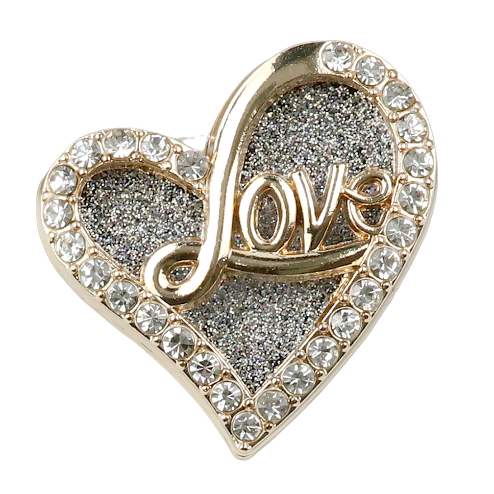 Craftisum 20 pcs Shiny Love Letter Metal Heart Sewing Shank Coat Buttons -23mm -7/8"