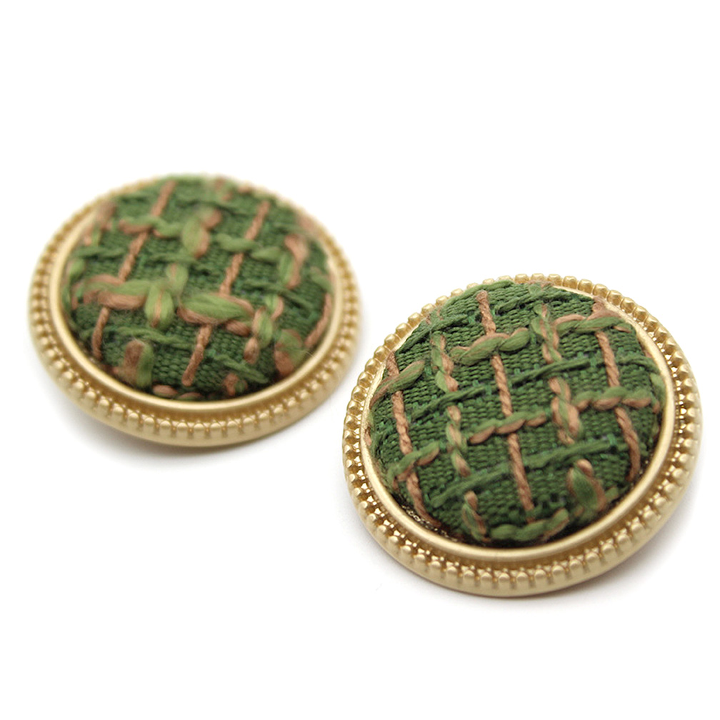 Craftisum 20 pcs Green Brown Wool Covered Sewing Metal Shank Coat Buttons -25mm -1"