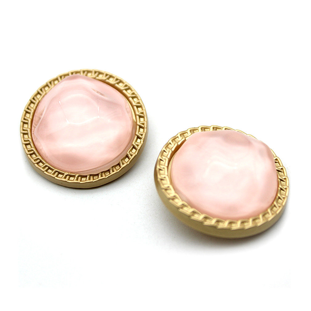 Craftisum 20 pcs Pink Translucent Jelly Shape Resin Round Metal Shank Sewing Coat Buttons -25mm -1"