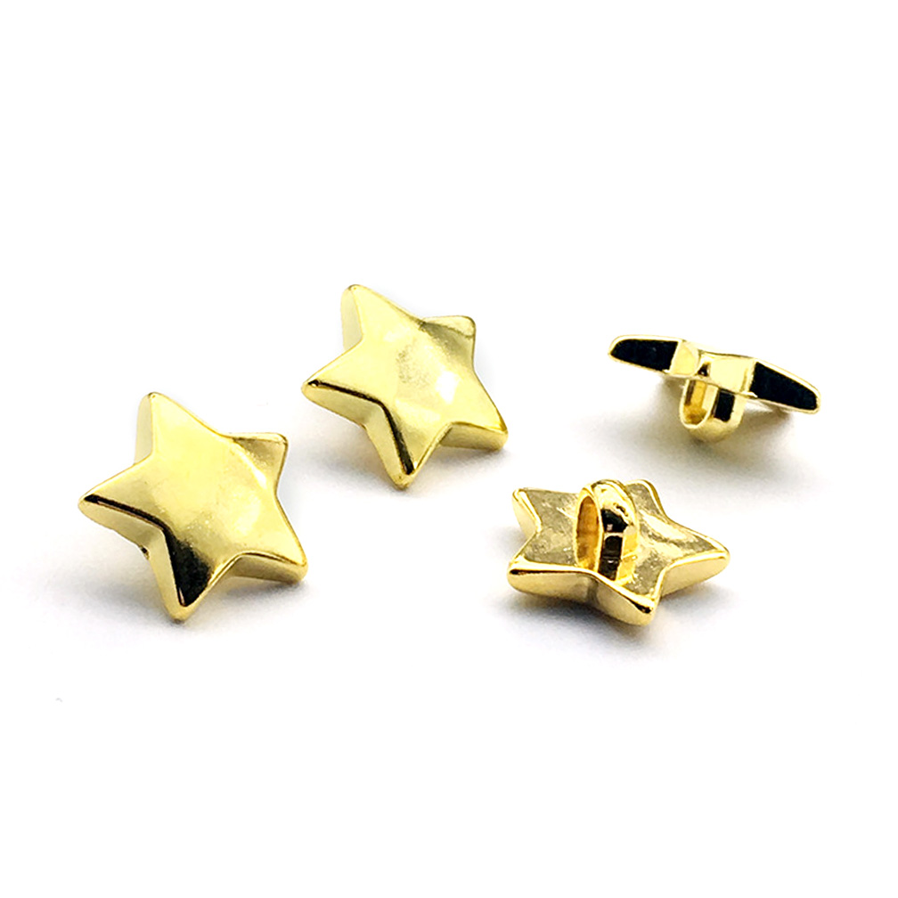 Craftisum 20 pcs Electroplate Golden Star Sewing Metal Shank Buttons for Coats -18mm -11/16"