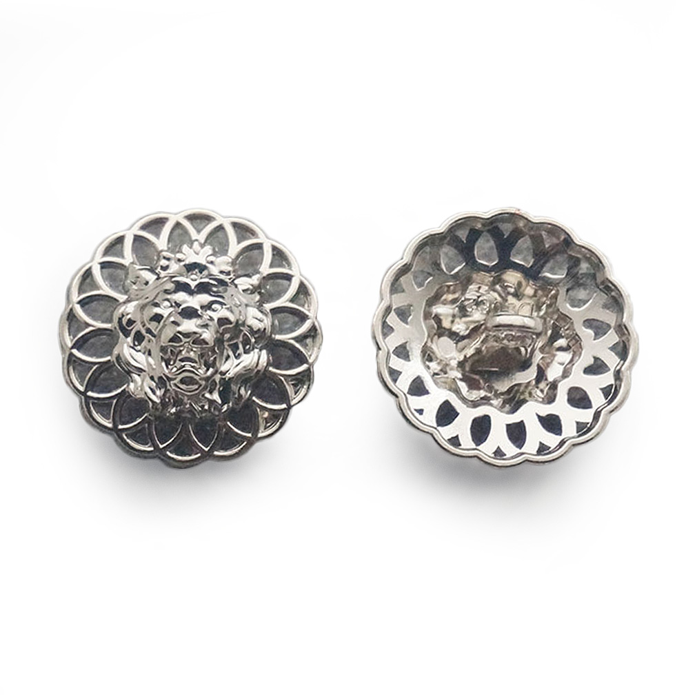 Craftisum 20 pcs Vintage Silver Electroplating Hollow Lion Diecast Metal Shank Sewing Coat Buttons -25mm -1"