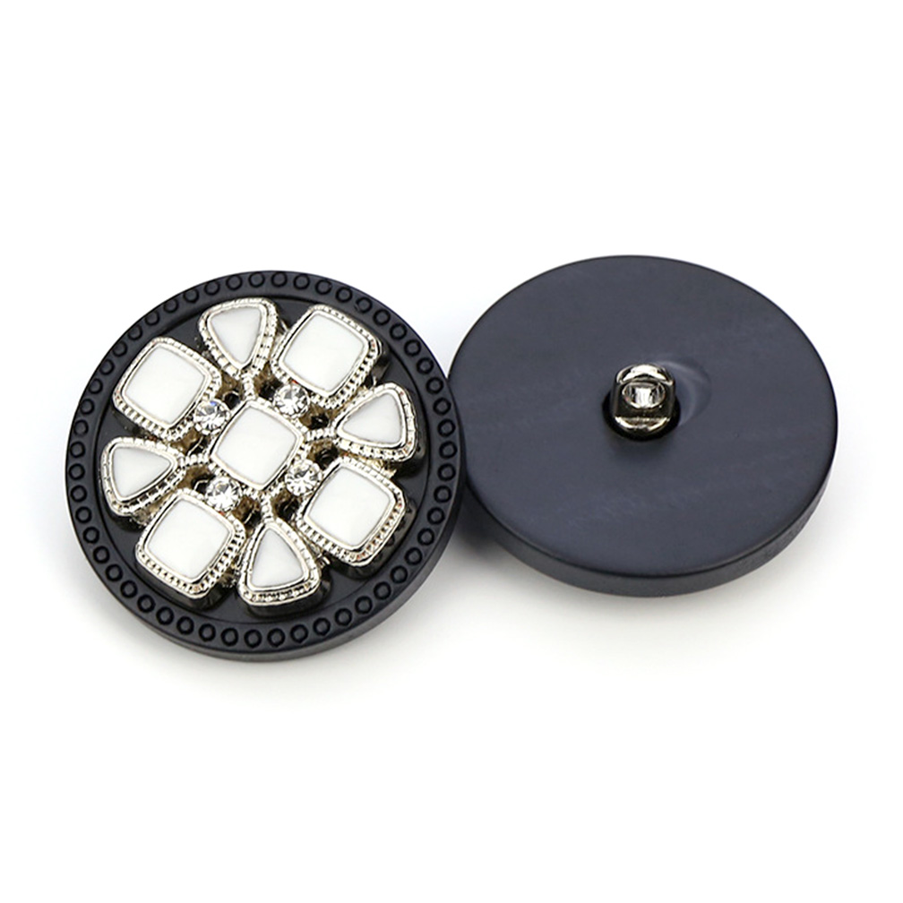 Craftisum 10 pcs Vintage Resin Snowflake Black Metal Shank Sewing Buttons for Coats -25mm -1"