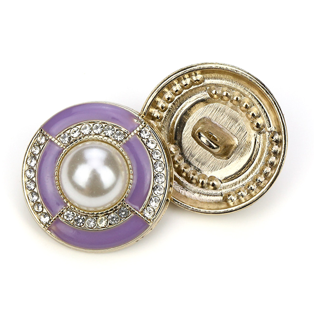 Craftisum 20 pcs Vintage Shield Shape Purple Enamel Metal Sewing Shank Buttons for Coats -25mm -1"