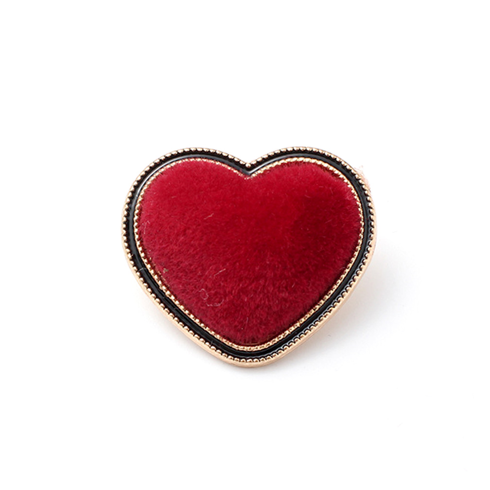 Craftisum 20 pcs Red Velvet Covered Heart Shape Metal Shank Sewing Buttons for Coats -23mm -7/8"