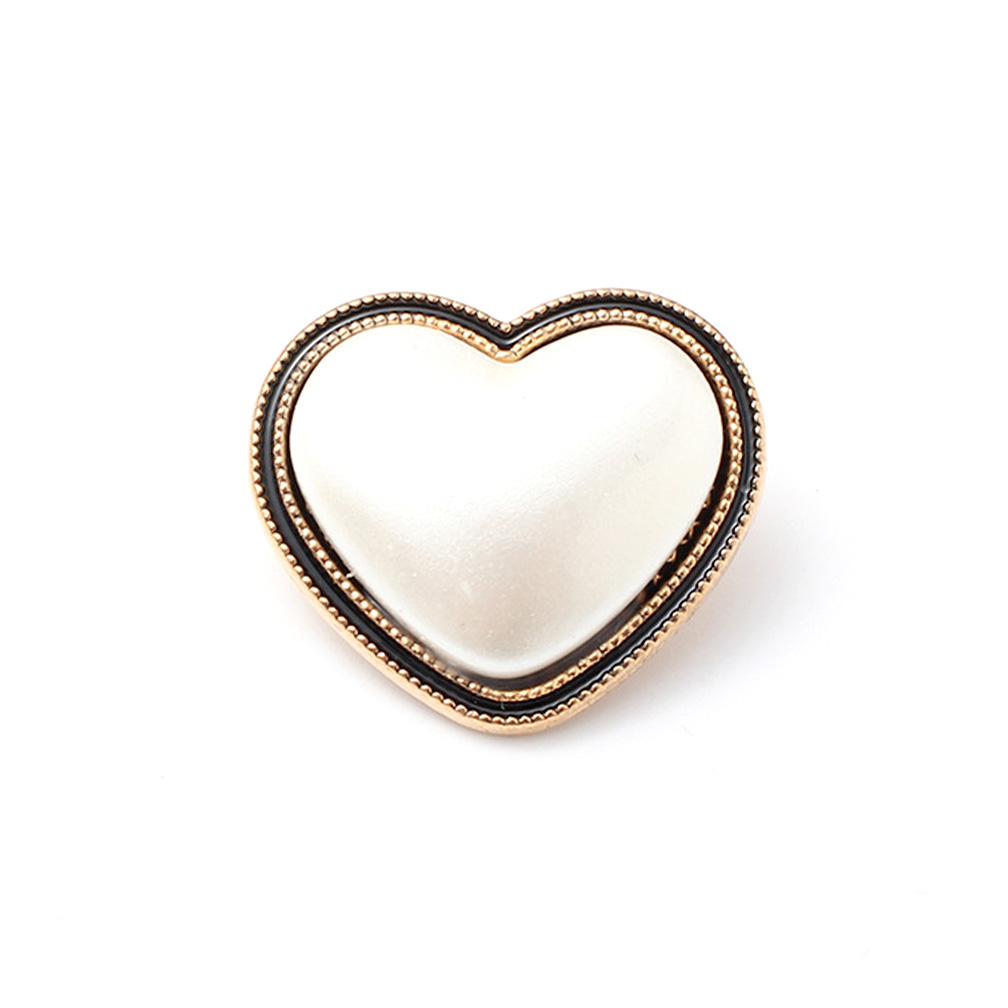 Craftisum 20 pcs White Velvet Covered Heart Shape Metal Shank Sewing Buttons for Coats -23mm -7/8"