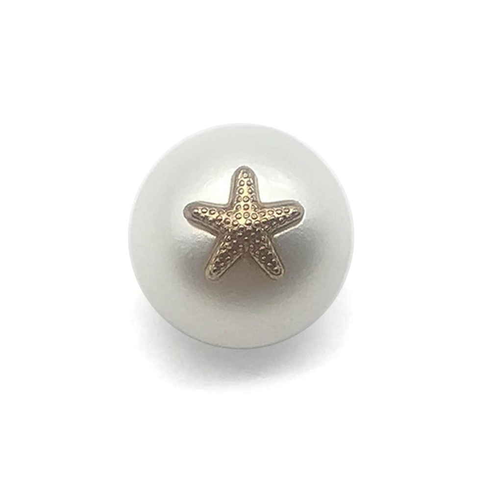 Craftisum 20 pcs Half Cut Faux Pearl Sewing Shank Buttons With Seastar On Top - 18mm - 23/32"